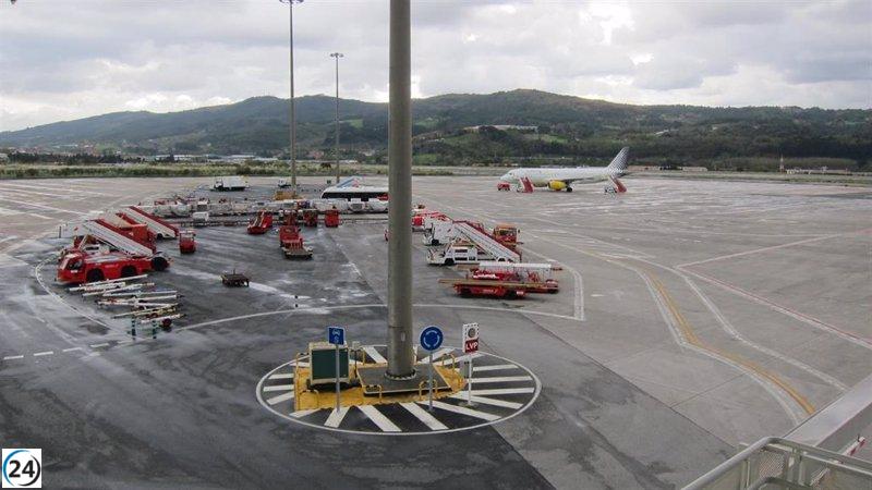 El aeropuerto de Bilbao se ve afectado por las intensas ráfagas de viento, impidiendo el aterrizaje de tres aviones.