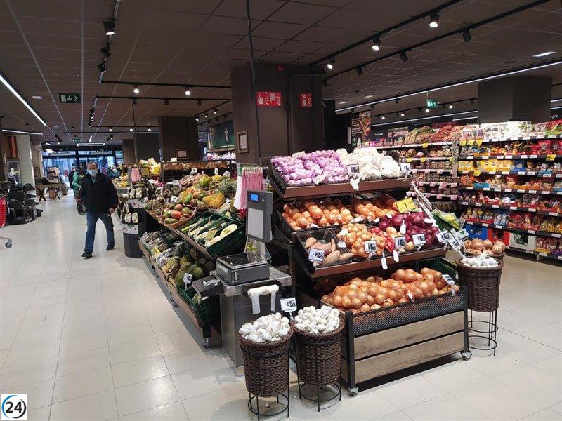 Las ventas en los principales comercios y cadenas de comida en Euskadi experimentan un crecimiento mínimo del 0,2% en el año 2023.