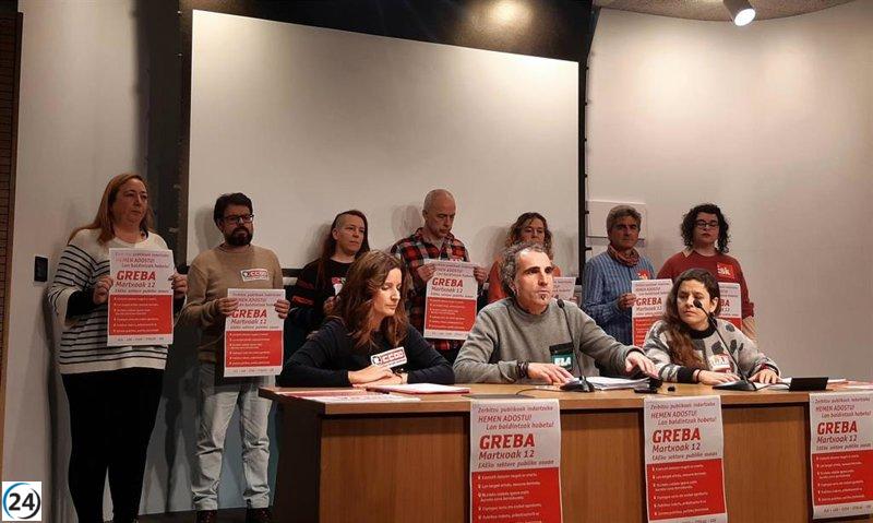 150,000 funcionarios vascos convocan huelga por condiciones laborales dignas.