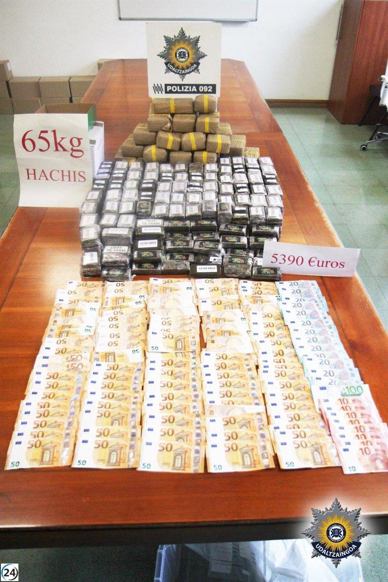La Policía Local de Vitoria-Gasteiz decomisa un gran cargamento de hachís: 65 kilos en una sola operación.