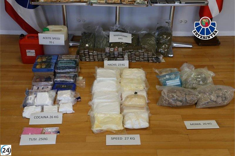 Desmantelan en Bizkaia una red de narcotráfico; 13 arrestados, 6 de ellos tras las rejas.