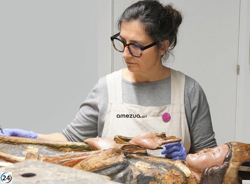 Museo de las Encartaciones finaliza la restauración de 11 esculturas góticas del siglo XIV al XVI.