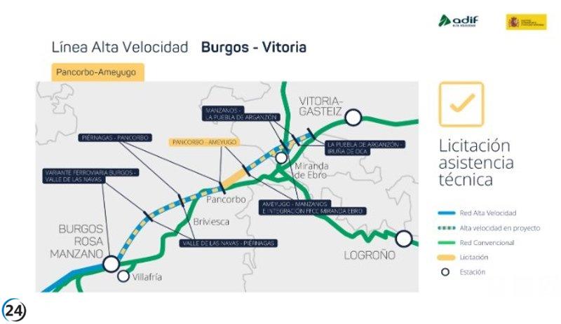 Adjudican 10,7 millones para la asistencia técnica del primer tramo del TAV Burgos-Vitoria.