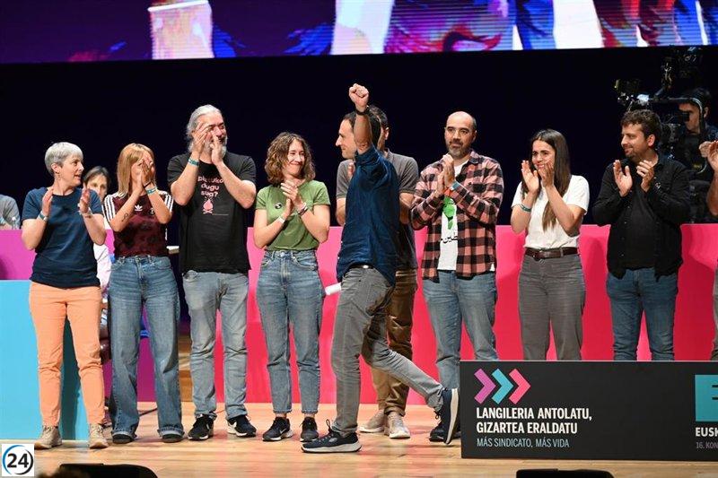 Mitxel Lakuntza obtiene el respaldo del 90,37% y continúa como secretario general de ELA.