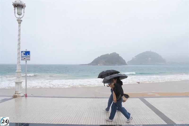 Euskadi levanta la alerta amarilla por lluvias intensas previstas para el sábado.