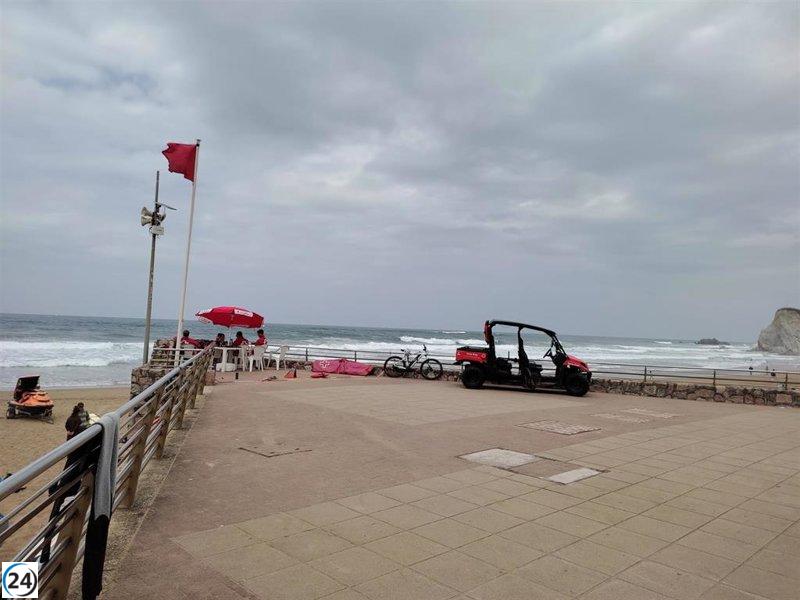 Playas vizcaínas de La Arena, Barinatxe, Arriatera-Atxabiribil, Bakio y Laga cierran al acceso a bañistas este domingo.