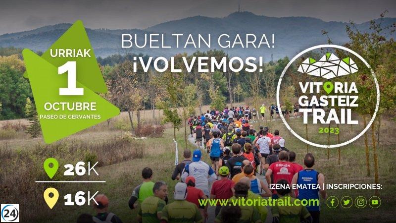 800 corredores en la prueba 'Vitoria-Gasteiz Trail' por los Montes de Vitoria.