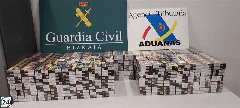 Retenidas 1,600 cajetillas de tabaco no declarado en el aeropuerto de Bilbao de una pasajera proveniente de Ucrania.