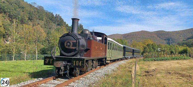 Tres trenes de vapor del Museo Vasco del Ferrocarril circularán este fin de semana.