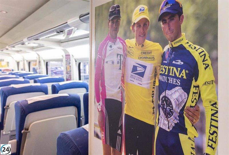 Renfe exhibe fotos del éxito ciclista español en Tour de Francia a bordo del Alvia Madrid-Bilbao/Irun.