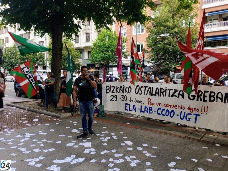 Sindicatos de Hostelería Bizkaia aplauden jornada de huelga por nuevo convenio
