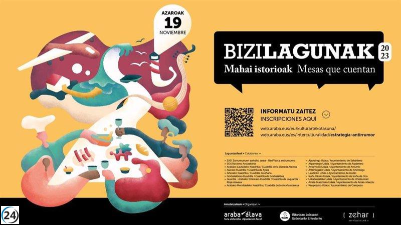La iniciativa 'Bizilagunak' convoca a catorce municipios de Álava en 37 encuentros culinarios interculturales este domingo.